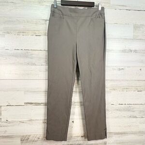 Chicos 0.5R/US 6R Taupe Beige Slim Leg Ankle Pants Side Slits Comfort Waist